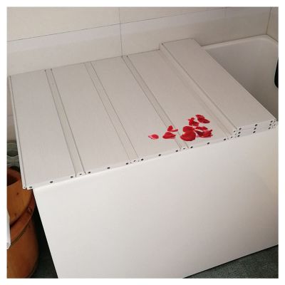 Bathtub Tray Bathtub Tray Bathtub Insulation Cover 1.2cm Thickness Anti-dust Dust Board Bathtub Accessories, Folding PVC Waterproof Shutter Bath Lid for Milk Baths Spa Multifunctional (Color : White