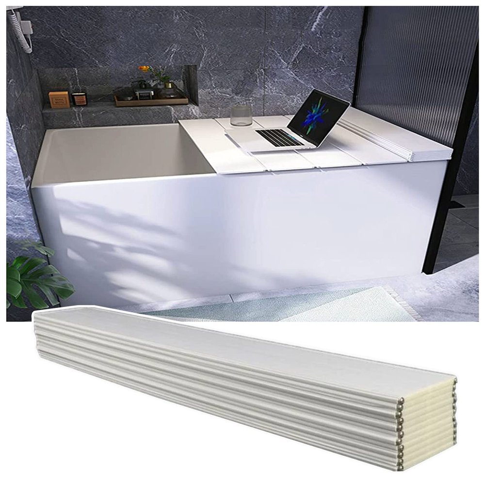 Bathtub Tray Bathtub Tray Bathtub Cover Shutter Bath Lid, Thickness 0.6cm Waterproof PVC Foldable Bathtub Insulation Cover, Dustproof Insulation Board for Home Spa Bath Tray Multifunctional (Color :