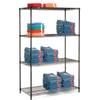 Nexel Black Epoxy, 5 Tier, Wire Shelving Starter Unit, 60"W x 14"D x 63"H view 1
