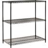 Nexel Black Epoxy, 3 Tier, Wire Shelving Starter Unit, 24" W x 24" D x 34" H view 1