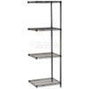 Nexel Black Epoxy, 5 Tier, Wire Shelving Add-On Unit, 54"W x 14"D x 74"H view 1