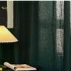 100% Linen Curtains Semi-Blackout Window Curtains 108 Inch 1 Pannels for Living Room, Light Filtering Semi Sheer Farmhouse Boho Curtain for Bedroom,Green (Pinch Pleated Curtains, 120"W x 108"L) view 4