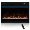 Tangkula 23-Inch Infrared Quartz Electric Fireplace Insert with Remote Control, 1500W Recessed Fireplace Heater with Thermostat, Overheat Protection, 8H Timer, 6 Flame Settings, 5 Flame Brightness view 1