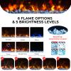 Tangkula 23-Inch Infrared Quartz Electric Fireplace Insert with Remote Control, 1500W Recessed Fireplace Heater with Thermostat, Overheat Protection, 8H Timer, 6 Flame Settings, 5 Flame Brightness view 3