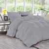 AHJ Beddings Luxurious 3 Piece Pinch Pleated Comforter Set (1 Comforter 500GSM Microfiber Filled + 2 Pillow Shams) 1000 Thread Count 100% Egyptian Cotton - Oversized King Size, Silver Grey view 1