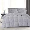 AHJ Beddings Luxurious 3 Piece Pinch Pleated Comforter Set (1 Comforter 500GSM Microfiber Filled + 2 Pillow Shams) 1000 Thread Count 100% Egyptian Cotton - Oversized King Size, Silver Grey view 2
