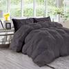 AHJ Beddings Luxurious 3 Piece Pinch Pleated Comforter Set (1 Comforter 500GSM Microfiber Filled + 2 Pillow Shams) 1000 Thread Count 100% Egyptian Cotton - Oversized King Size, Dark Grey view 1
