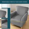 ZSDCGC Club Chair Slipcover Armchair Slipcover Removable Washable Armrest Sofa Cover Couch Covers Furniture Protector with Elastic Bottom (Color : Brown) view 4