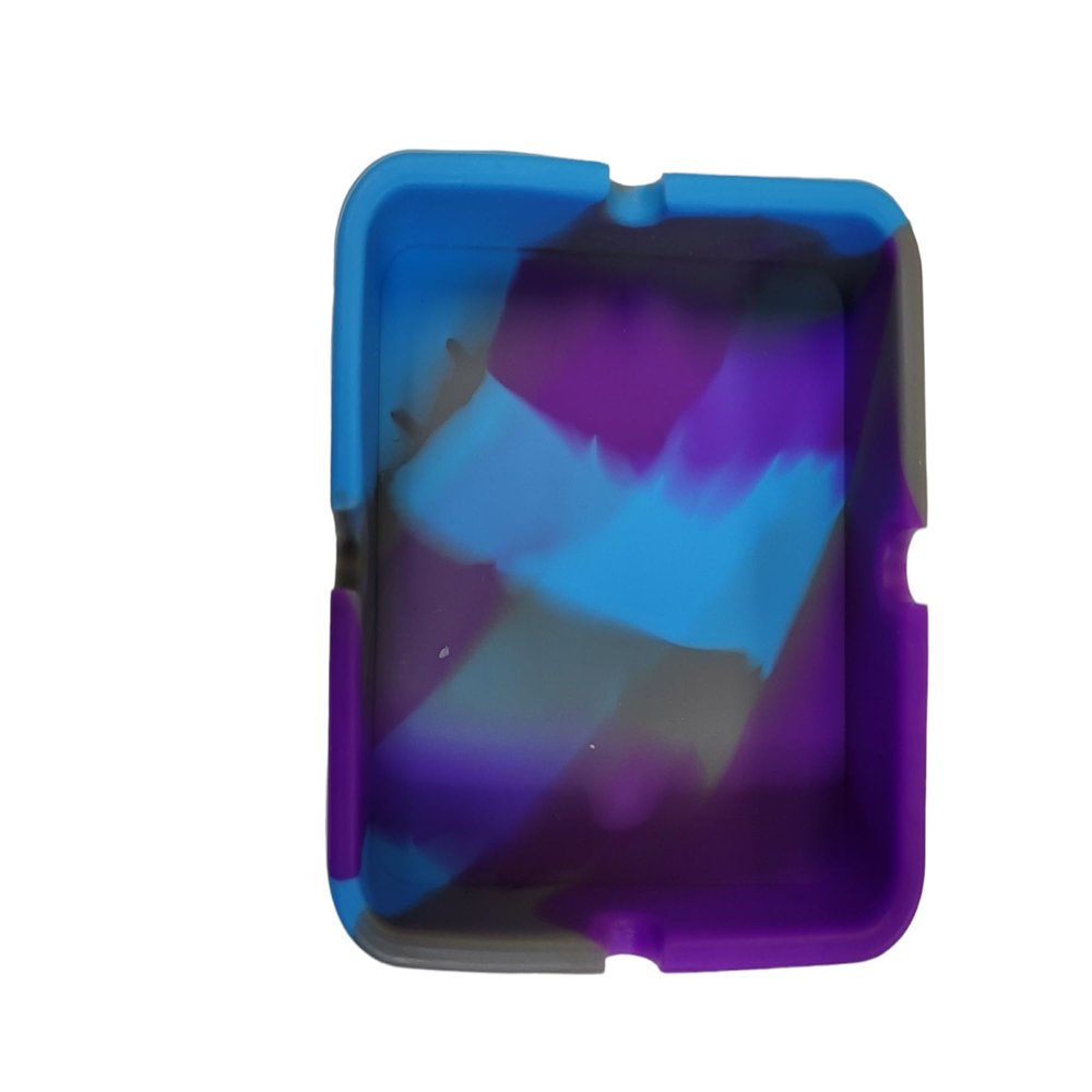 Eclipse Silicone Square Multi-Color AshTray, 5pcs (Purple, Grey, Blue)