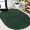 Eyely UES100L-6OV Supersoft Haze Solid Low-Pile Indoor Area Rug, Coastal, Bohemian, Minimalist, Classic, Casual for Bedroom,Kitchen,Living Room,Non Shedding,Easy-Washing, Green, 6 X 9 Oval view 1