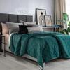 Vianney Voga Emerald Queen Size Comforter - Premium Velvet Fabric with Reversible Emerald Green and Gray Colors - Soft, Cozy Throw for Couch or Bed - Lightweight Blanket for Year-Round Comfort view 3