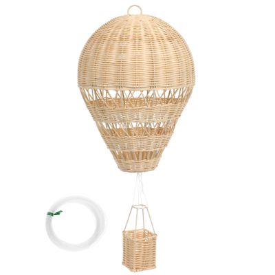 Garneck Rattan hot air Balloon Inflatable hot air Balloon Wooden Kindergarten Ornaments Hanging s Decor Rattan Woven Pendant Children's Room Basket