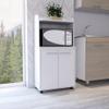 Kitchen Cart Totti, Double Door Cabinet, One Open Shelf, Two Interior Shelves - White view 1