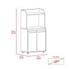Kitchen Cart Totti, Double Door Cabinet, One Open Shelf, Two Interior Shelves - White view 2