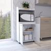 Kitchen Cart Totti, Double Door Cabinet, One Open Shelf, Two Interior Shelves - White view 3