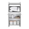 Kitchen Cart Totti, Double Door Cabinet, One Open Shelf, Two Interior Shelves - White view 4