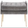 SAFAVIEH Home Collection Everdeen Glam Charcoal Velvet/Gold Pillow Top Tufted Bench view 1