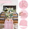 6 Pieces Pink Valentine's Day 10FT Cheesecloth Table Runner Boho Gauze Fabric Table Runner Rustic Sheer Runner for Wedding Birthday Baby Shower Party Boho Table DecorationPink view 2