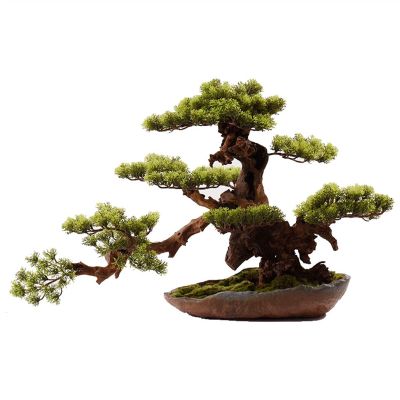 Artificial Trees Indoor Artificial Bonsai Tree Fake Plant Tree, Artificial Bonsai Decoration Faux Potted Plants with Vintage Ceramic Planter Simulated Pine