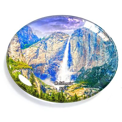 California USA Magnet Fridge Refrigerator Freezer Magnet Sticker Souvenir Decorations Oval Crystal Magnet Kitchen Whiteboard