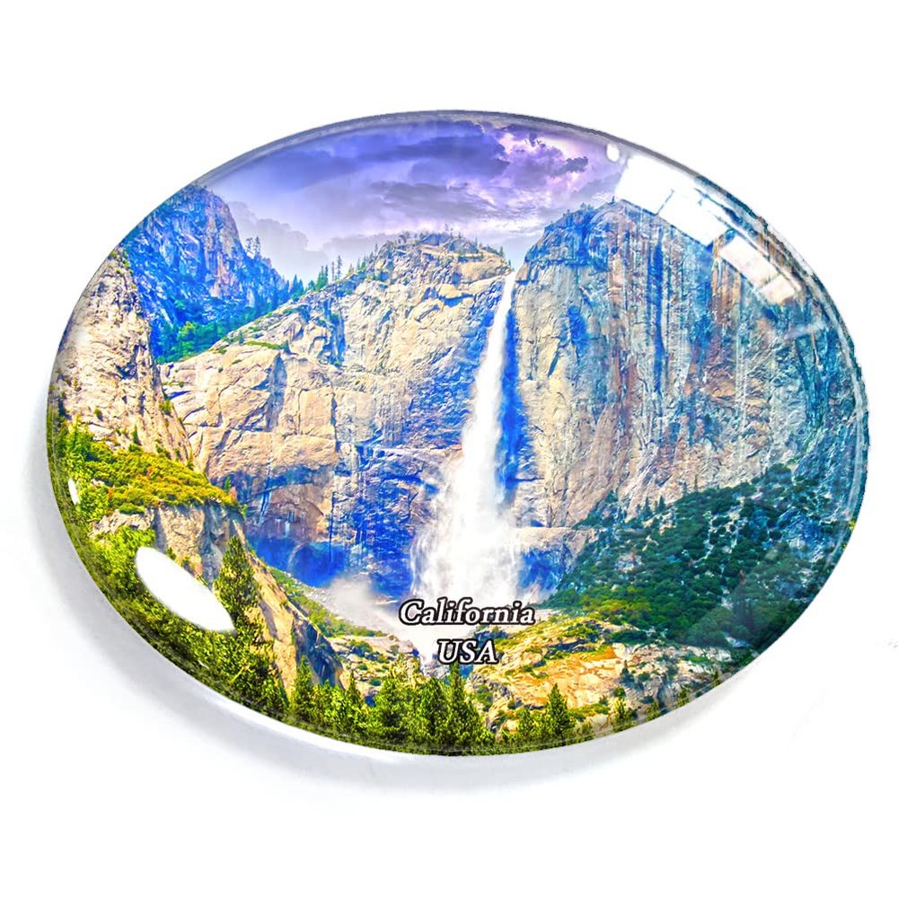 California USA Magnet Fridge Refrigerator Freezer Magnet Sticker Souvenir Decorations Oval Crystal Magnet Kitchen Whiteboard