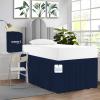 SGI bedding Dorm Bed Skirt Full XL 40 Inch Drop Length - Navy Blue, Ruffled Pattern College Dorm Room Bed Skirts - Split Corner, Easy Care, Wrinkle Free 1800 Series Microfiber Bed Skirt view 1