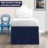 SGI bedding Dorm Bed Skirt Full XL 40 Inch Drop Length - Navy Blue, Ruffled Pattern College Dorm Room Bed Skirts - Split Corner, Easy Care, Wrinkle Free 1800 Series Microfiber Bed Skirt view 2