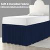 SGI bedding Dorm Bed Skirt Full XL 40 Inch Drop Length - Navy Blue, Ruffled Pattern College Dorm Room Bed Skirts - Split Corner, Easy Care, Wrinkle Free 1800 Series Microfiber Bed Skirt view 3