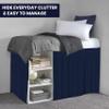 SGI bedding Dorm Bed Skirt Full XL 40 Inch Drop Length - Navy Blue, Ruffled Pattern College Dorm Room Bed Skirts - Split Corner, Easy Care, Wrinkle Free 1800 Series Microfiber Bed Skirt view 4