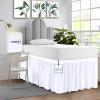 SGI bedding Dorm Bed Skirt Full XL 40 Inch Drop Length - White, Ruffled Pattern College Dorm Room Bed Skirts - Split Corner, Easy Care, Wrinkle Free 1800 Series Microfiber Bed Skirt view 1