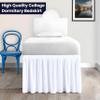 SGI bedding Dorm Bed Skirt Full XL 40 Inch Drop Length - White, Ruffled Pattern College Dorm Room Bed Skirts - Split Corner, Easy Care, Wrinkle Free 1800 Series Microfiber Bed Skirt view 2
