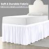 SGI bedding Dorm Bed Skirt Full XL 40 Inch Drop Length - White, Ruffled Pattern College Dorm Room Bed Skirts - Split Corner, Easy Care, Wrinkle Free 1800 Series Microfiber Bed Skirt view 3
