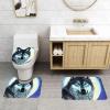 Wolf Under Moon Floor Mat Set of Three 24x16in, Absorbent and Non-Slip, Bathroom Vanity Rug Set view 3