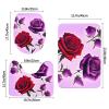 Red and Purple Roses Floor Mat Set of Three 24x16in, Absorbent and Non-Slip, Bathroom Vanity Rug Set view 2