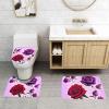 Red and Purple Roses Floor Mat Set of Three 24x16in, Absorbent and Non-Slip, Bathroom Vanity Rug Set view 3