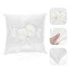 COHEALI Bud Pillow with Faux and Satin Ribbons for Wedding Ceremony Elegant Bearer Cushion for Bridal Events view 2