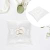 COHEALI Bud Pillow with Faux and Satin Ribbons for Wedding Ceremony Elegant Bearer Cushion for Bridal Events view 4