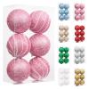 6PCS Christmas Ball Ornaments Sequin Shatterproof Christmas Tree Ornaments DecorativeHanging Pearl Balls for Xmas Trees,Holiday Party(10cm/3.94") view 1