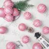 6PCS Christmas Ball Ornaments Sequin Shatterproof Christmas Tree Ornaments DecorativeHanging Pearl Balls for Xmas Trees,Holiday Party(10cm/3.94") view 3