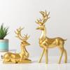 AAHIFIT 2Pcs Elk Deer Statue Reindeer Figurines Resin Sculpture Living Room Home Decoration Nordic Tabletop Ornaments (White) view 3