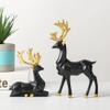 AAHIFIT 2Pcs Elk Deer Statue Reindeer Figurines Resin Sculpture Living Room Home Decoration Nordic Tabletop Ornaments (White) view 4