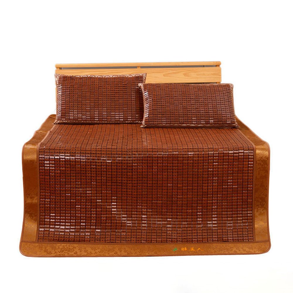 TBQATNTS Summer Sleeping Mat,Cooling Mattress,Foldable Bed Mattress,Cool Sleeping Pad Smooth Breathable Carbonized Mahjong Bamboo Mat for Bed Summer Sleeping Mat- for Bedroom Double Bed.,100 * 190cm