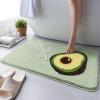 LORIAX Little Daisy Flocked Floor mat Carpet Bathroom Absorbent Floor mat 50x80cm Avocadogreenbottom view 1