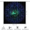 Norse Viking Theme Shower Curtain Sets 4 Piece,Abstract Ancient Vikings Mystical Nautical Symbol Bathroom Decor Sets with Rugs Include Waterproof Non-Slip Toilet Lid Cover Bath Mat view 2