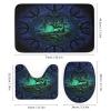 Norse Viking Theme Shower Curtain Sets 4 Piece,Abstract Ancient Vikings Mystical Nautical Symbol Bathroom Decor Sets with Rugs Include Waterproof Non-Slip Toilet Lid Cover Bath Mat view 3