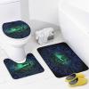 Norse Viking Theme Shower Curtain Sets 4 Piece,Abstract Ancient Vikings Mystical Nautical Symbol Bathroom Decor Sets with Rugs Include Waterproof Non-Slip Toilet Lid Cover Bath Mat view 4