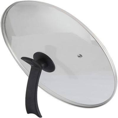 BAZAC Replacement with Handle Glass Lid Cookware Pan Lid Cover Kitchen Gadgets for Pots Pans Skillets Saucepans Pot Lid Holder Pot Lid Holder-24CM