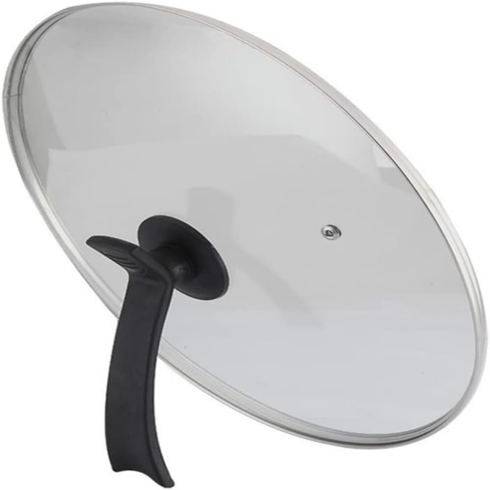 BAZAC Replacement with Handle Glass Lid Cookware Pan Lid Cover Kitchen Gadgets for Pots Pans Skillets Saucepans Pot Lid Holder Pot Lid Holder-24CM