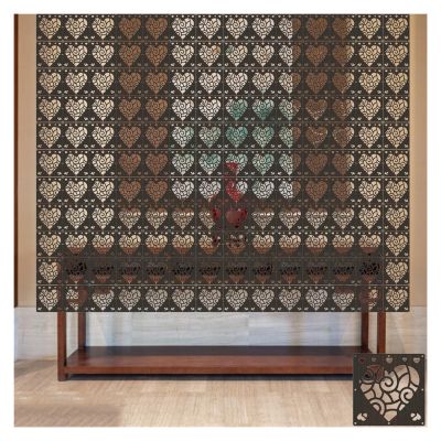 Black Hanging Room Divider, 29x29cm Waterproof Partitions Panel Screen, Wood Plastic DIY Decoration Screen for Study Hotel Bar Reception Room (Color : Style 4, Size : 4PCS)