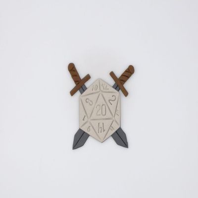 D20 Dice with Swords 266-I245 Cookie Cutter Set